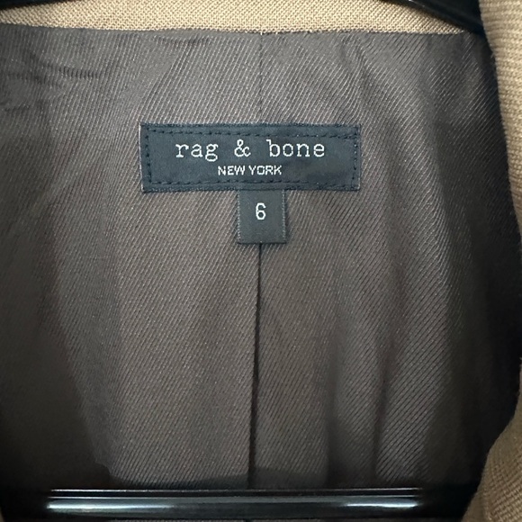 Rag + Bone Double-Breasted Preston wool twill blend Women's Blazer jacket 6 - Picture 3 of 9